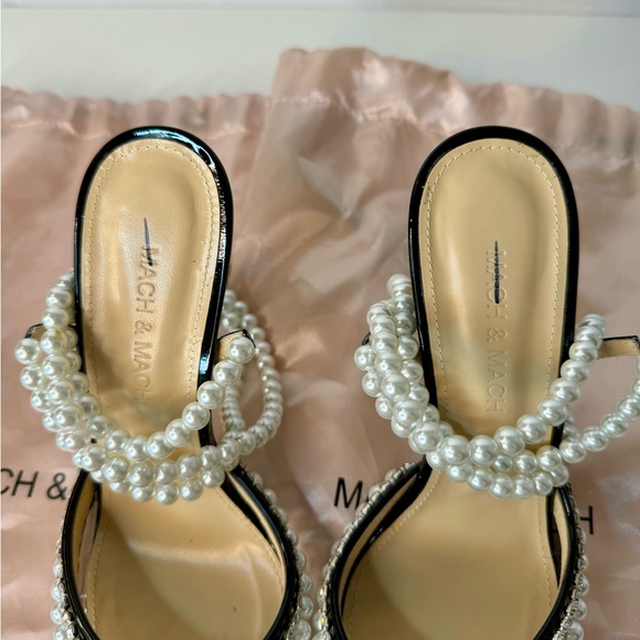 NEW Mach & Mach Diamond of Elizabeth Embellished PVC Black 110mm - Picture 9 of 9